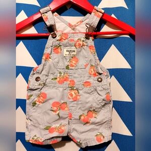 OshKosh Bgosh Short Overalls - Peaches - Like New - Baby 18 months